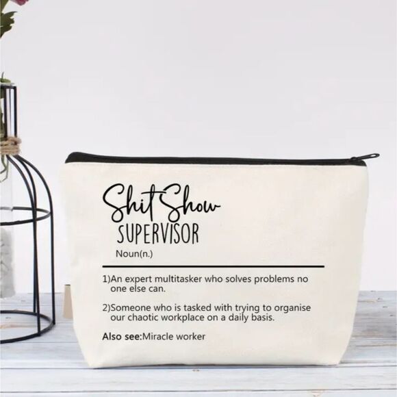 Shit show supervisor cosmetic case travel bag utility purse miracle worker - Picture 3 of 6